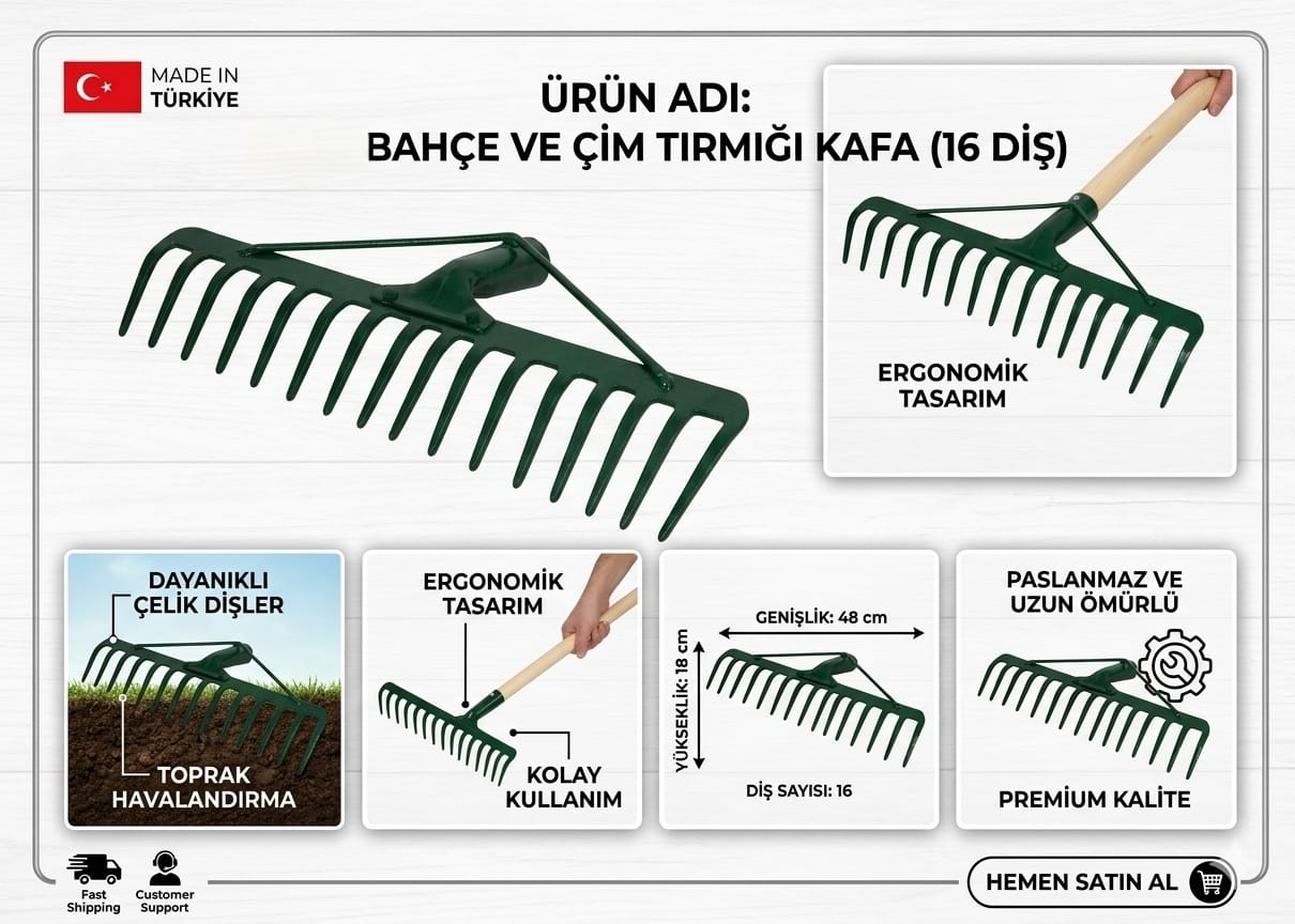 16'LI DESTEKLİ TIRMIK